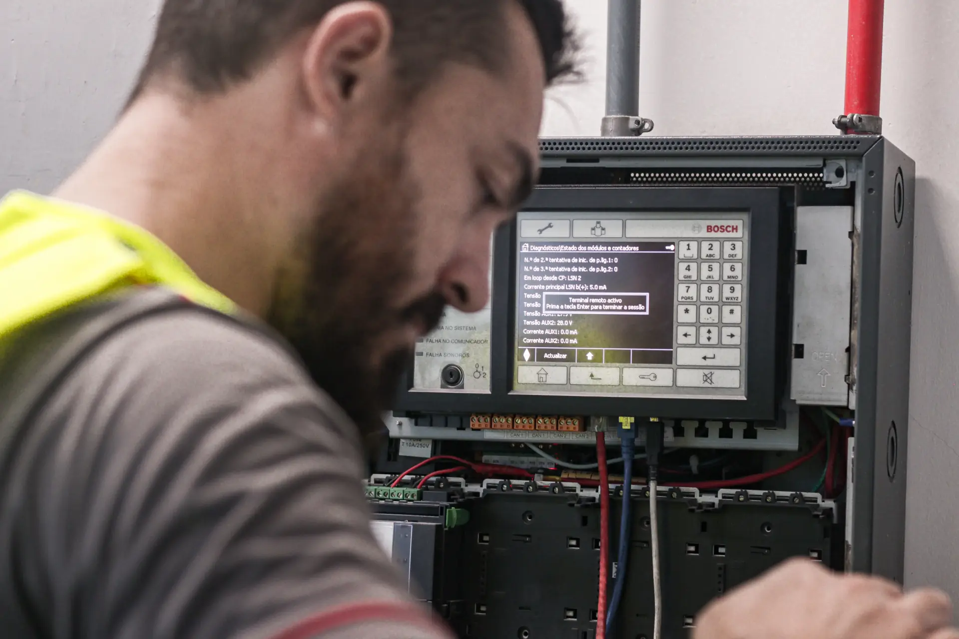 Infraestrutura de alarme instalada